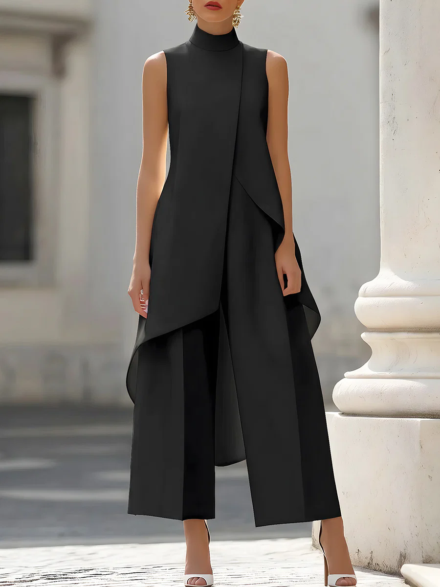 Women'S Formal Wear Wedding - Sleeveless High Neck Asymmetrical Layered Wide