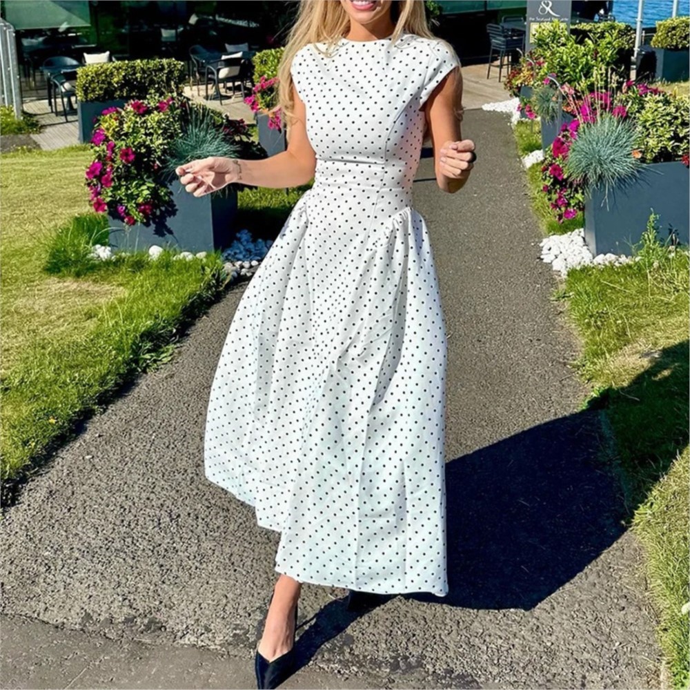 Women Formal Office Wear Tops - Summer Printed Polka Dot Women's Short