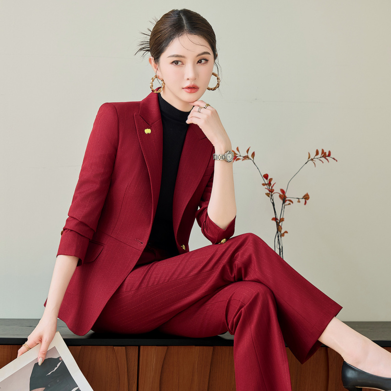 Women Formal Wear Winter - Red Suit Set for Women, Autumn