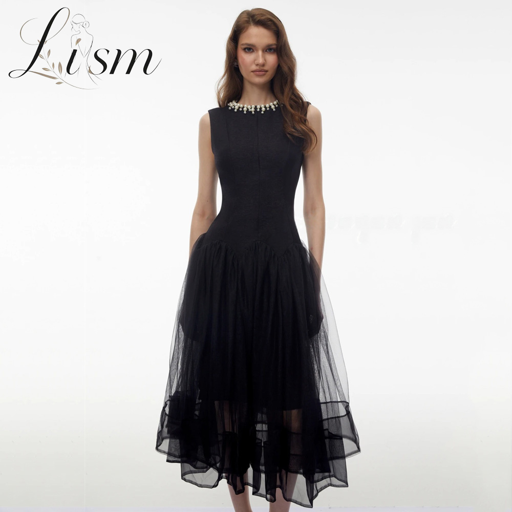 Women Formal Wear Black - Lism Gorgeous Black Prom Dresses Pearls