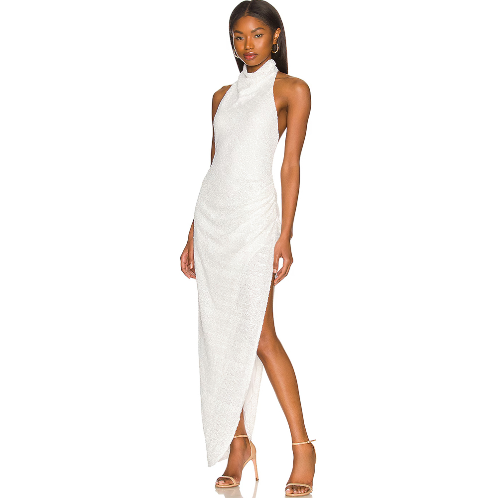 Women'S Formal Wear For A Wedding Guest - Evening Dresses Halter Neckline Gown in