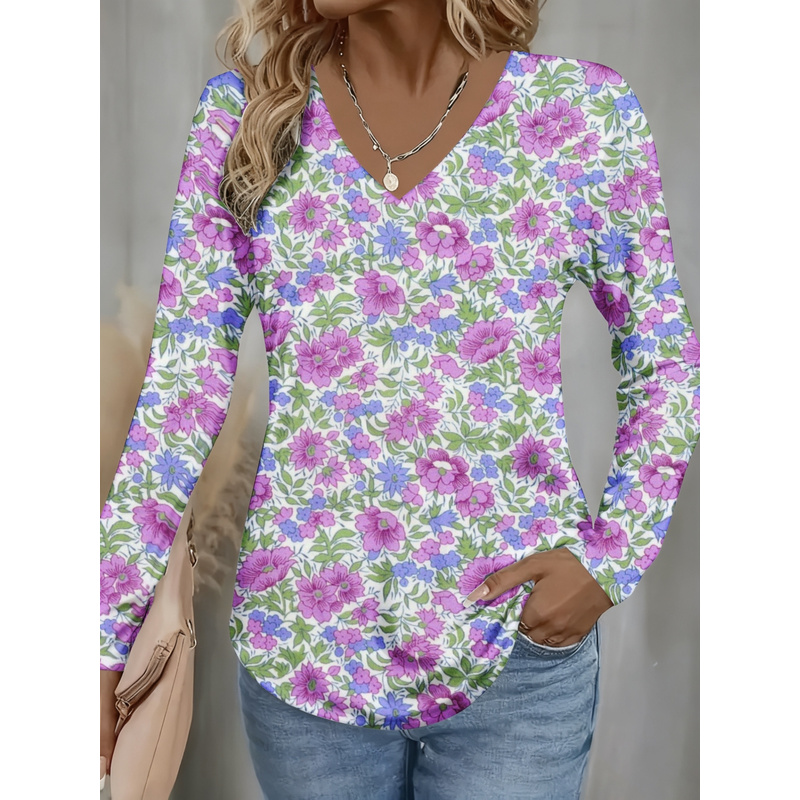 Women Formal Office Wear Tops - Women Elegant V Neck Long Sleeve