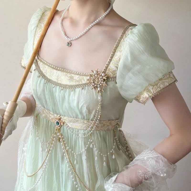 Handmade Regency Empire Waist  - Women'S Green Formal Wear review and price