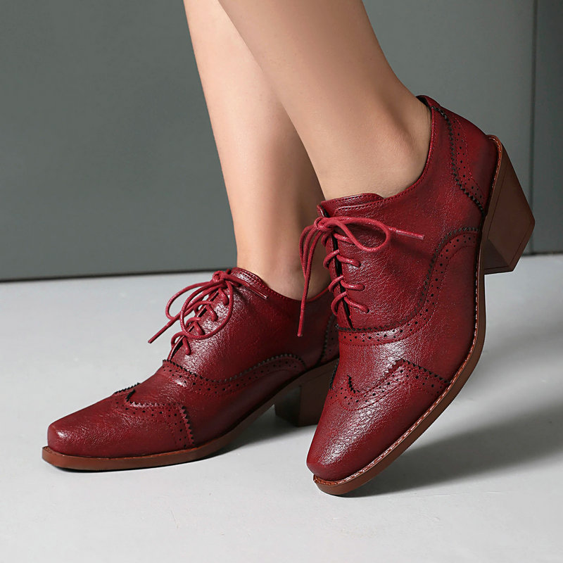 Women Oxford Shoes Point Toe W - Pump Heel Block review and price