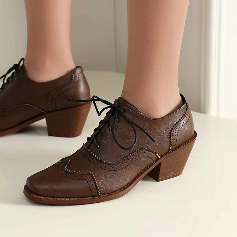 Women Oxford Shoes Point Toe W - Pump Heel Block review and price