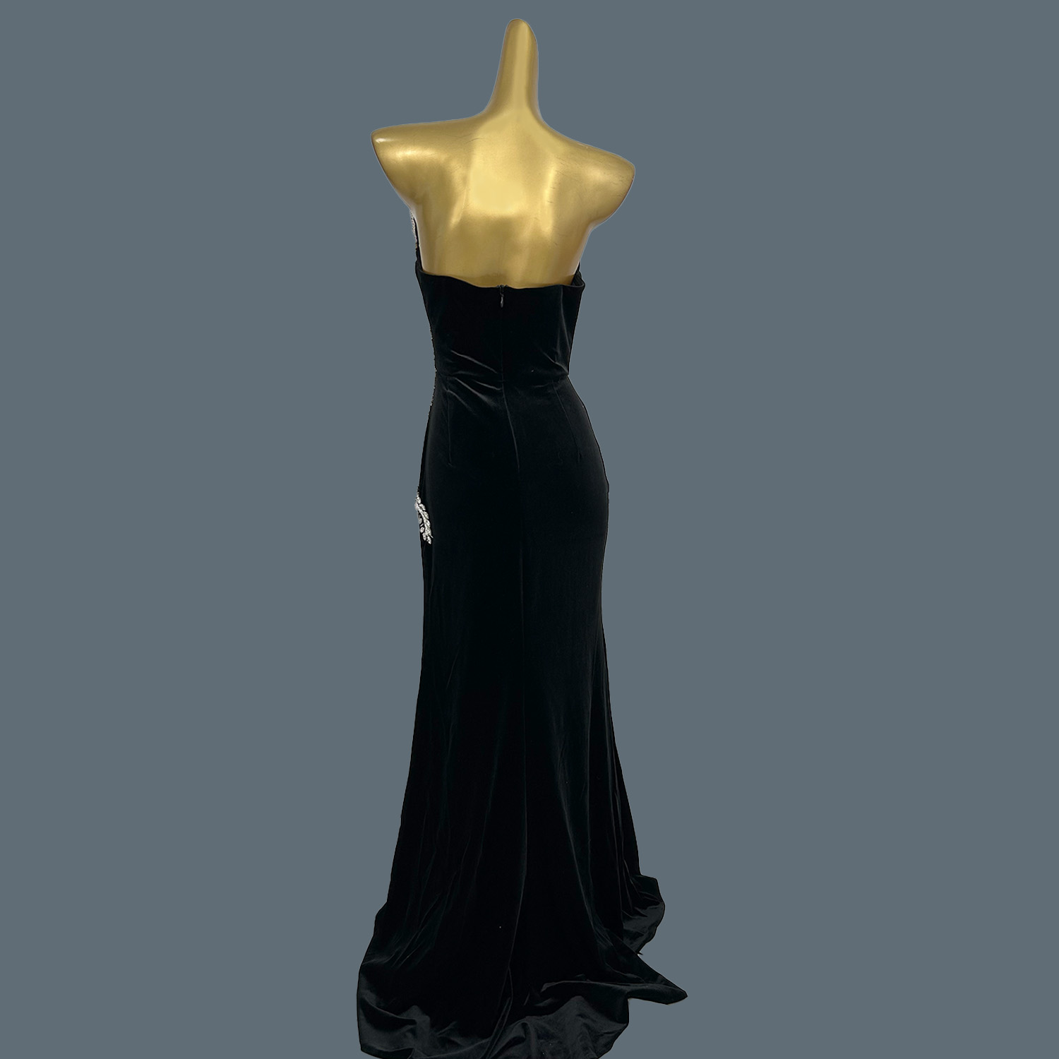 Black Velvet Floor-length Dres - Women Formal Wear Photoshoot review and price