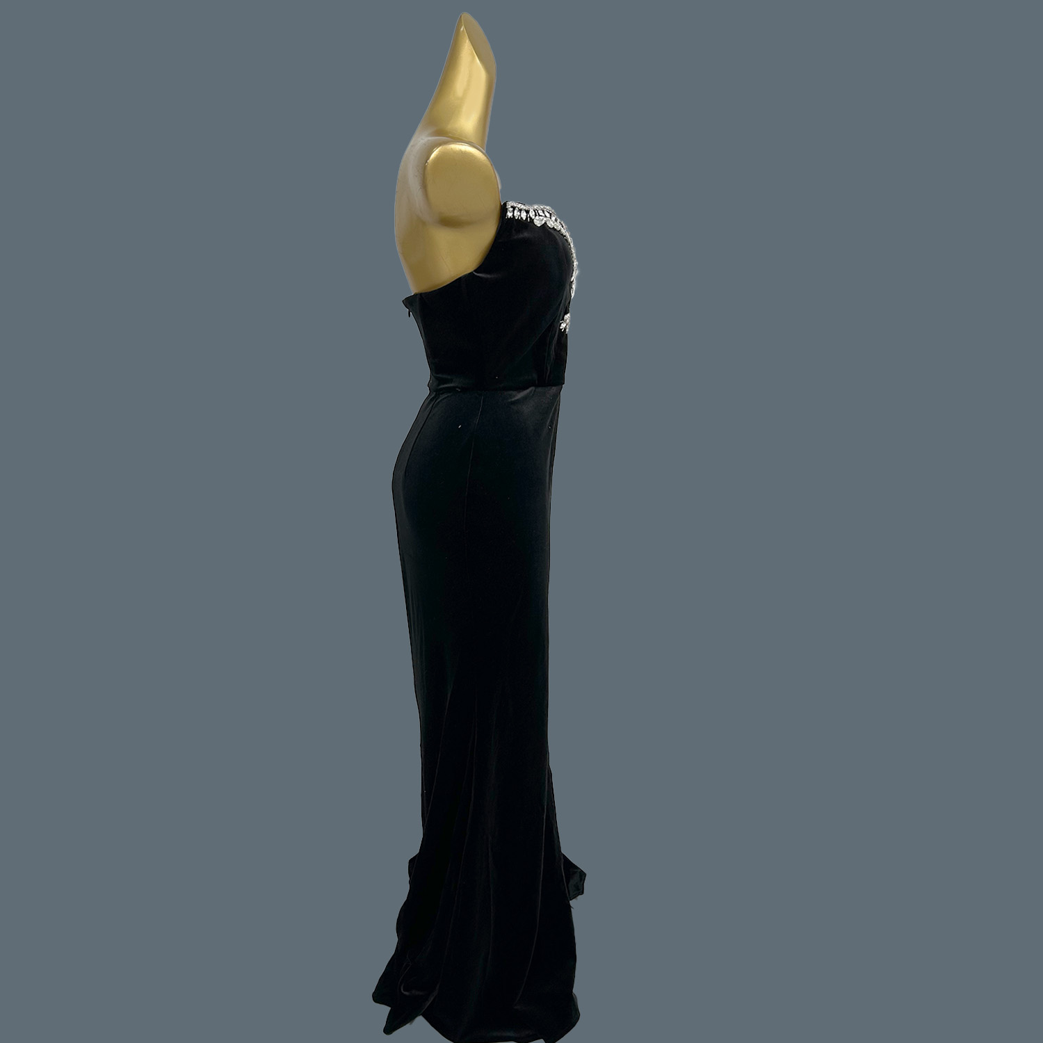 Black Velvet Floor-length Dres - Women Formal Wear Photoshoot review and price
