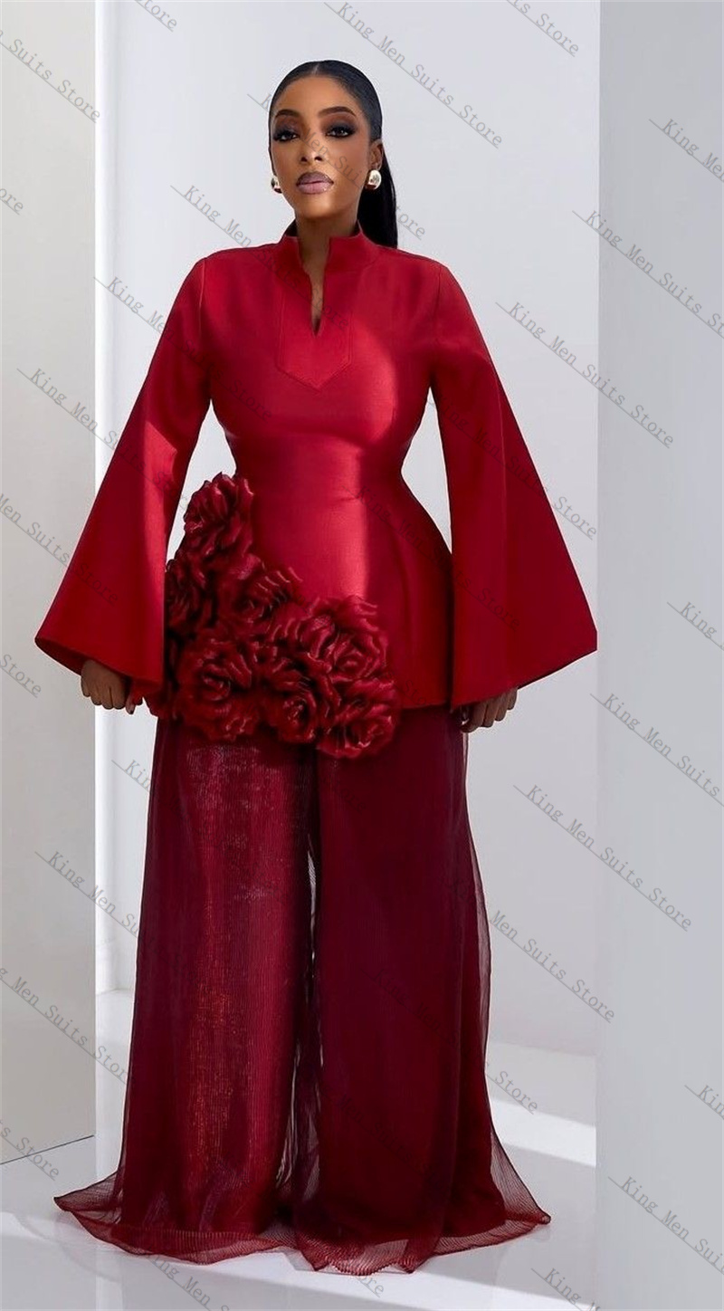 Burgundy Women Suit Set 2 Pcs  - Women'S Formal Wear For A Wedding Guest review and price