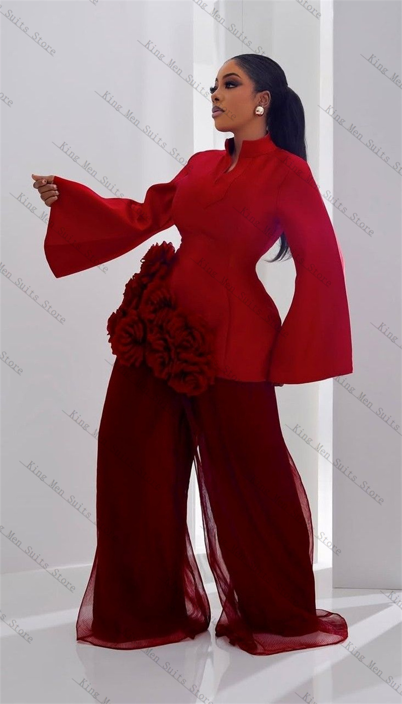Burgundy Women Suit Set 2 Pcs  - Women'S Formal Wear For A Wedding Guest review and price