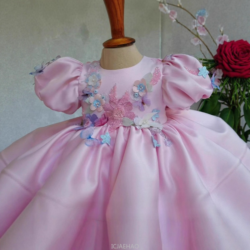 New Kids Satin Dress Bubble Sl - Women'S Formal Wear For Girls review and price