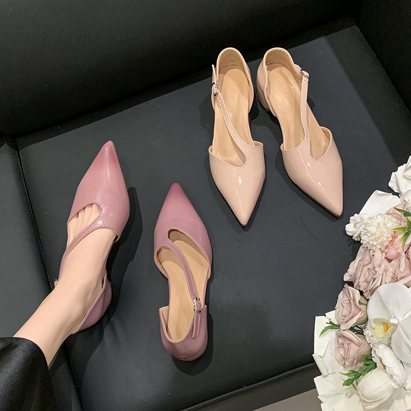 French Pointed Toe Sandals Wom - Pump Heel Block review and price
