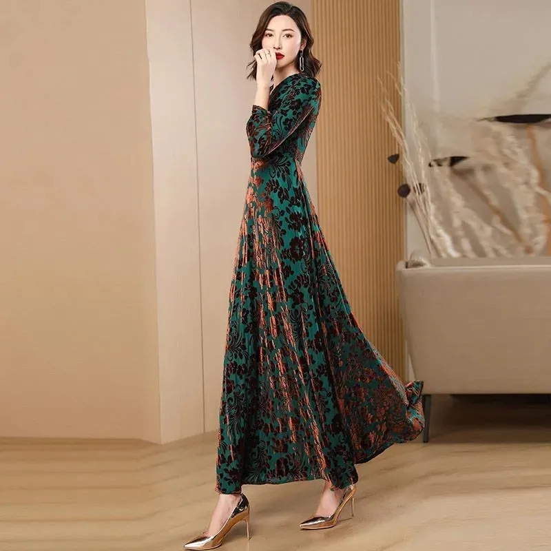 Spring Autumn New Gold Velvet  - Women'S Green Formal Wear review and price