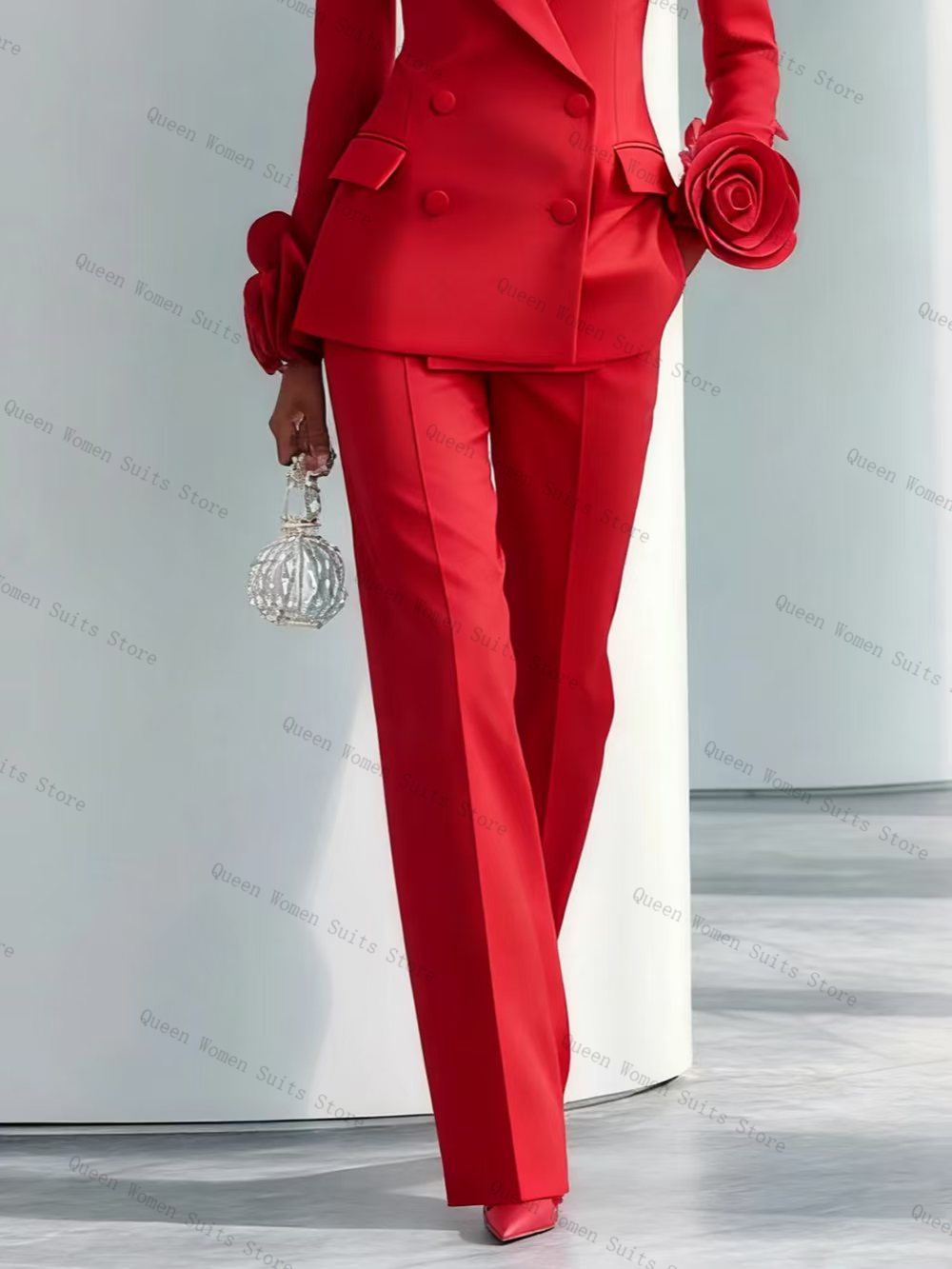 Luxury Red Women Suit Set 2 Pc - Women'S Formal Wear For A Wedding Guest review and price