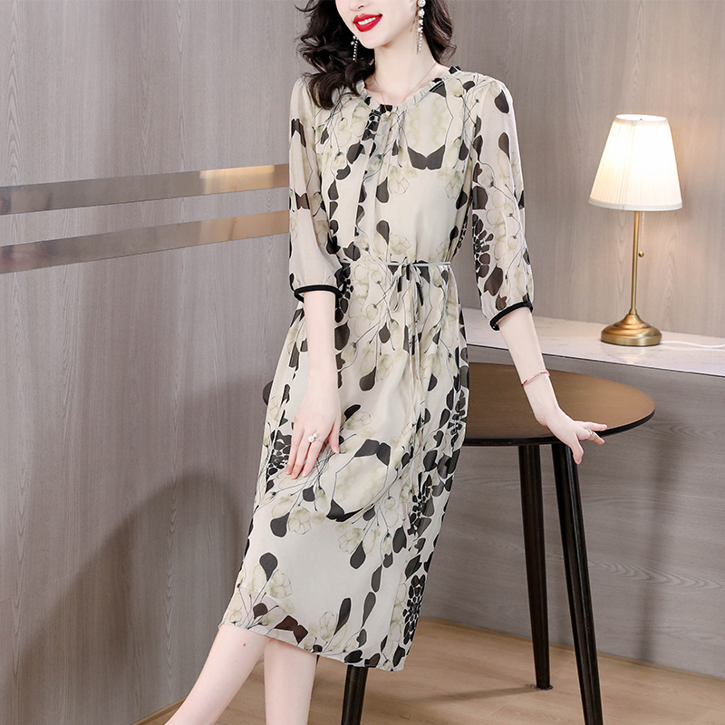Summer Floral White Silk Beach - Women Formal Office Wear Tops review and price