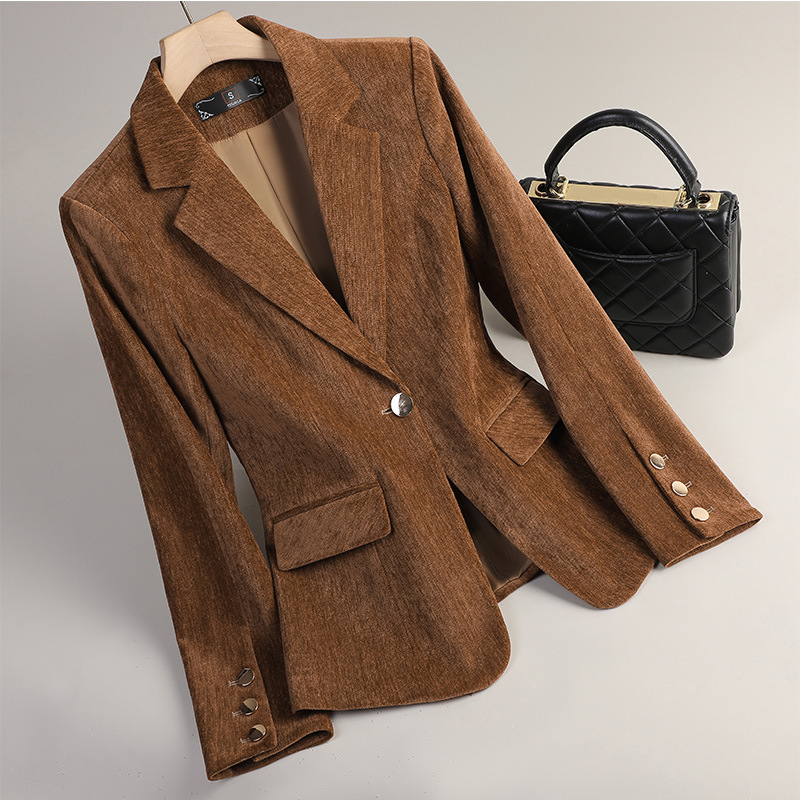 Yellow Gold Velvet Blazer Wome - Women Formal Wear Winter review and price