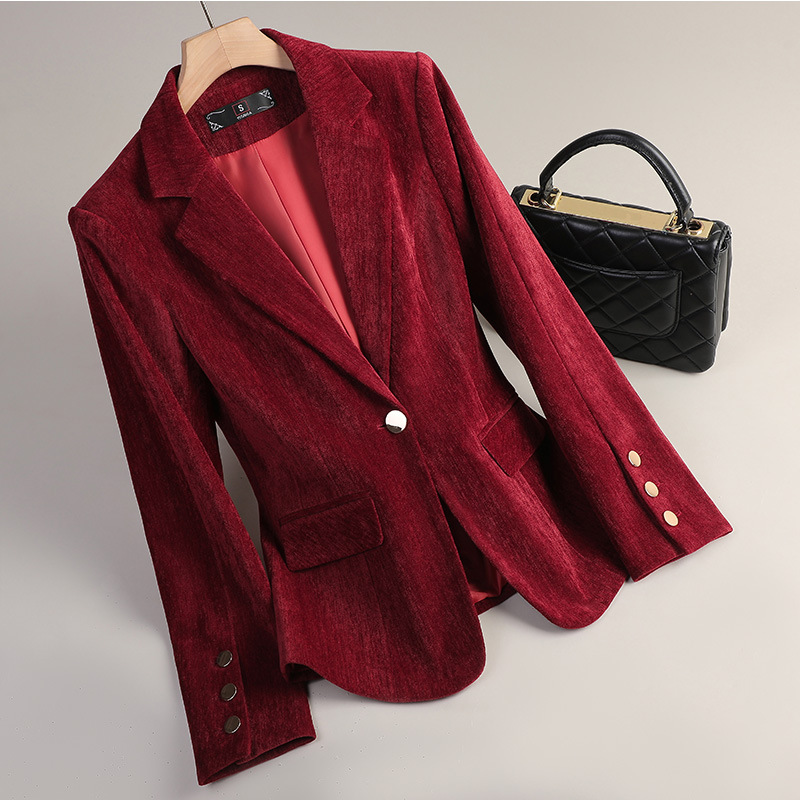 Yellow Gold Velvet Blazer Wome - Women Formal Wear Winter review and price