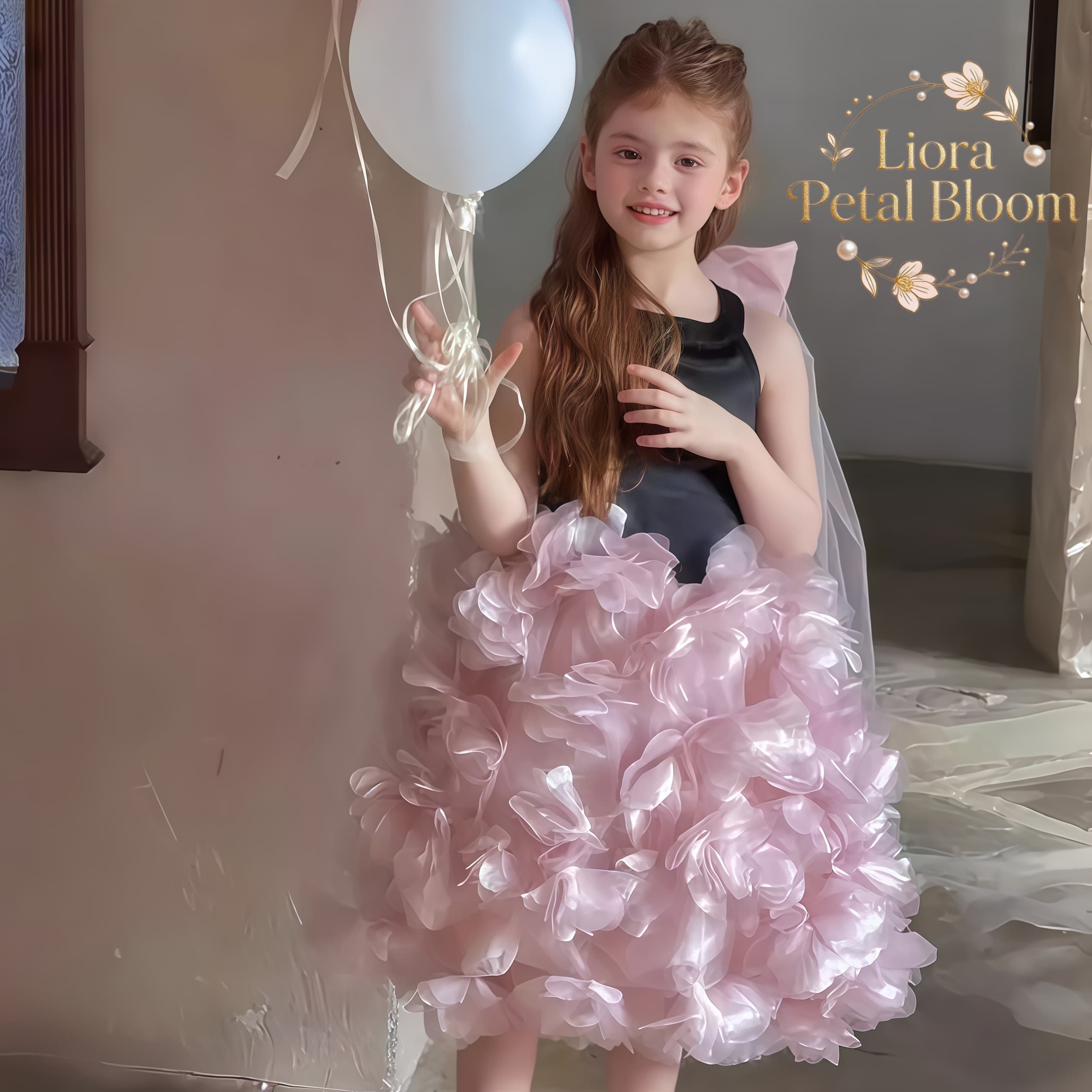 Girls' Black Floral Tulle Dres - Women Formal Wear Black review and price