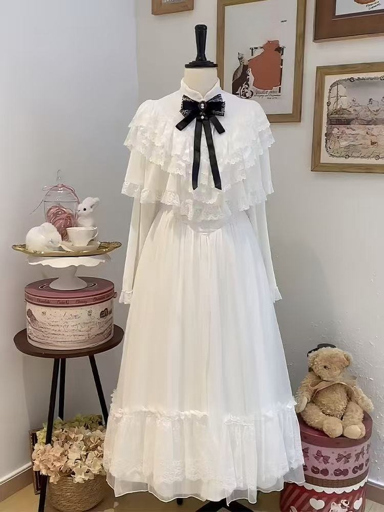 Japanese Short Sleeve Bow Lace - Women Formal Wear Winter review and price