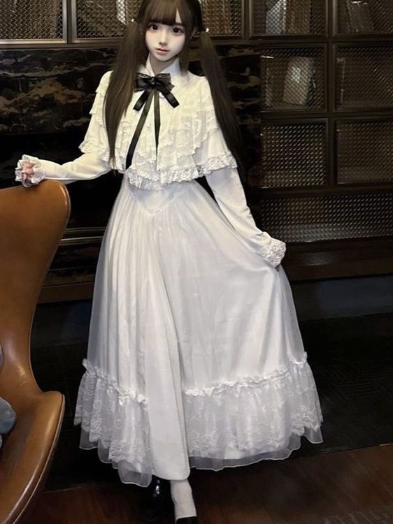 Japanese Short Sleeve Bow Lace - Women Formal Wear Winter review and price