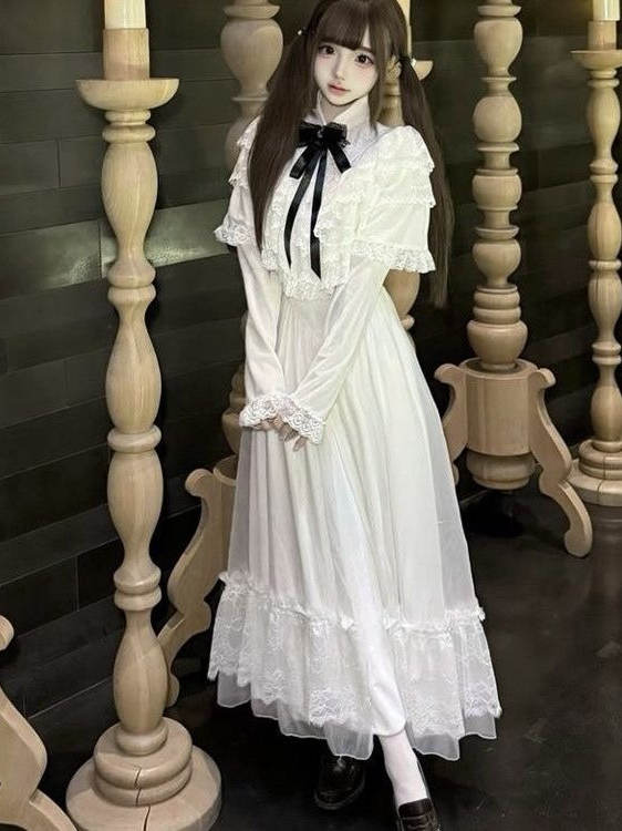 Japanese Short Sleeve Bow Lace - Women Formal Wear Winter review and price
