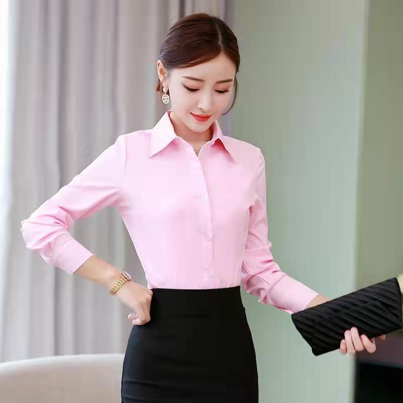 Korean Slim Black White Blouse - Women Formal Wear Black review and price