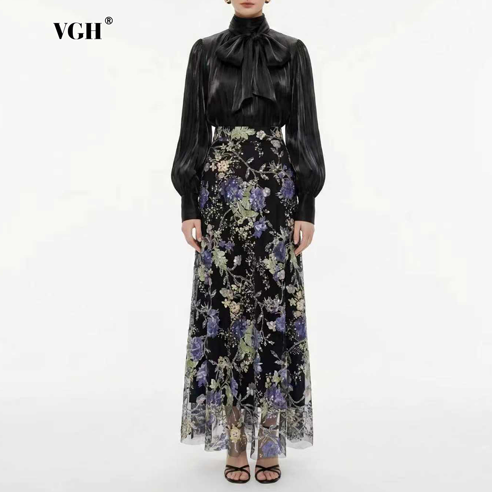 VGH Elegant Chic Black Floral  - Women Formal Wear Black review and price
