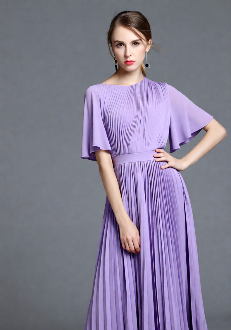 Women's Lilac Cape Sleeve Plea - Women'S Formal Wear For A Wedding Guest review and price