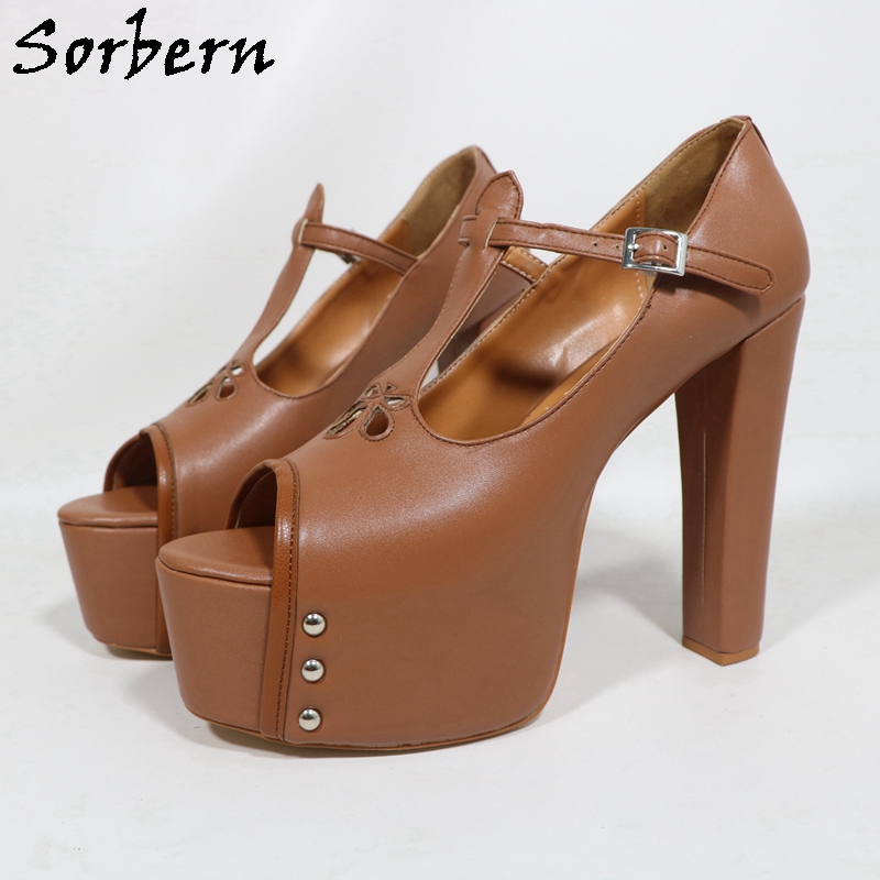 Sorbern Brown Matte Women Pump - Pump Heel Block review and price