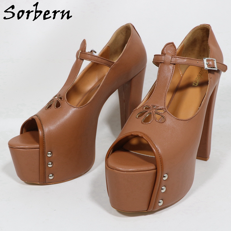 Sorbern Brown Matte Women Pump - Pump Heel Block review and price