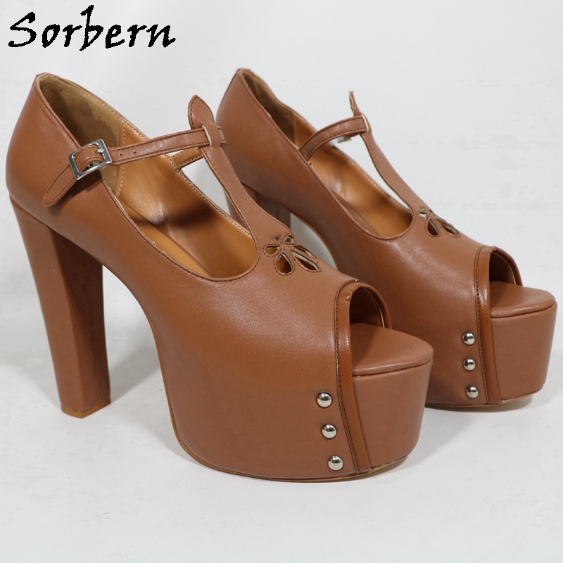Sorbern Brown Matte Women Pump - Pump Heel Block review and price
