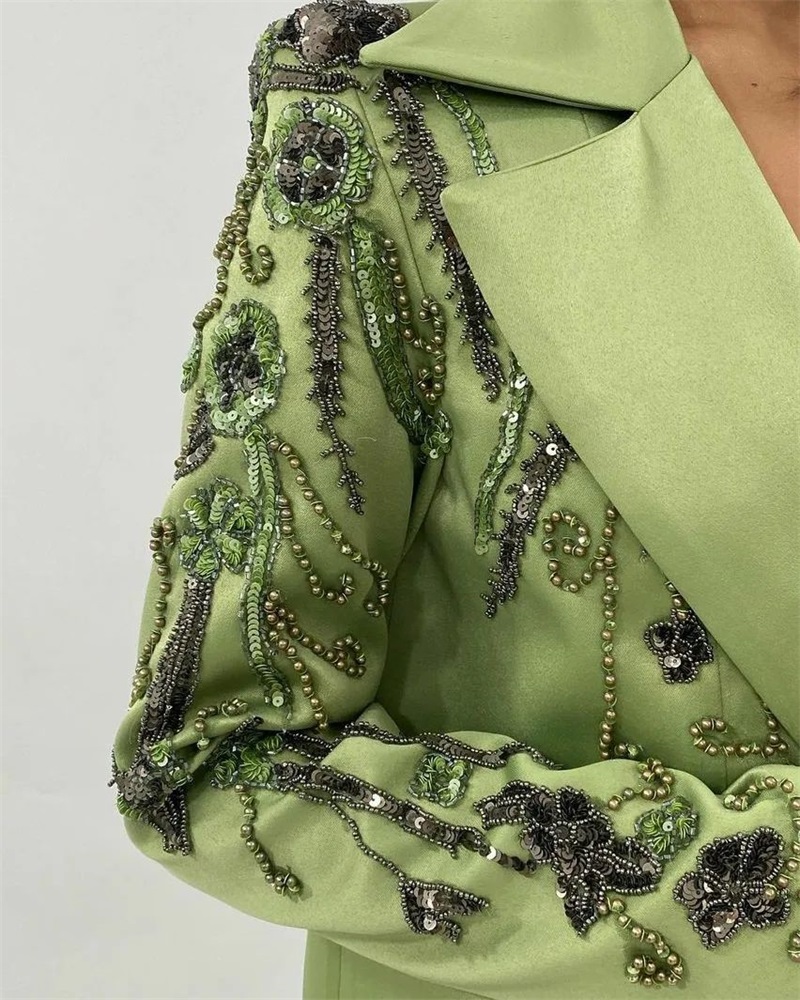Designer Green Satin Women Sui - Women Formal Wear Designers review and price