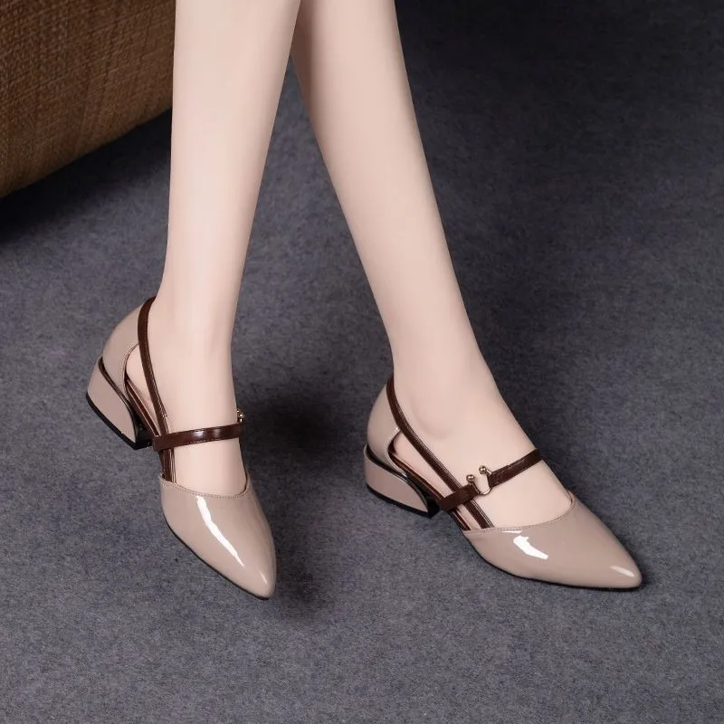Women Two Tone Slingback Shoes - Pump Heel Block review and price