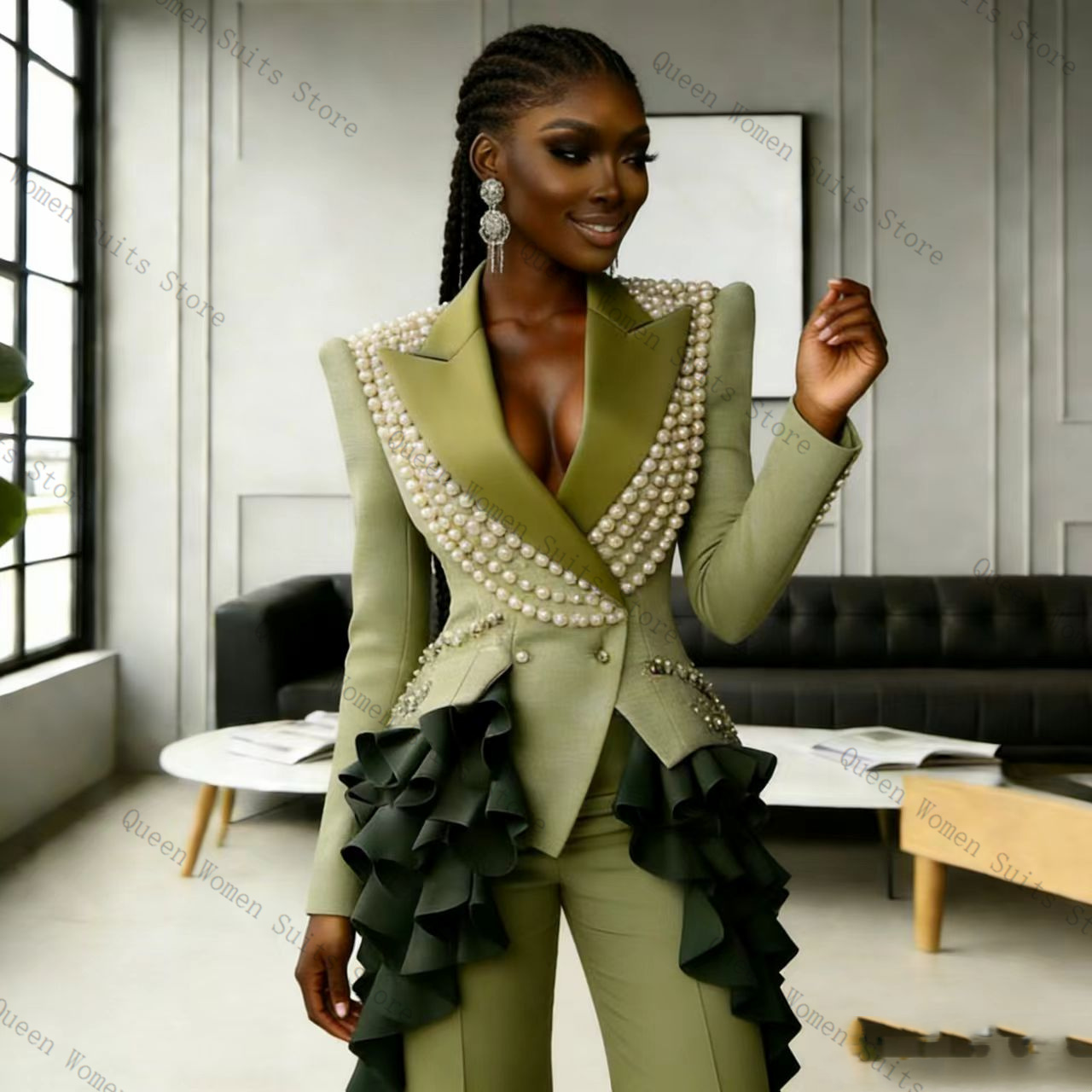 Luxury Pearls Women Suit Pants - Women'S Green Formal Wear review and price